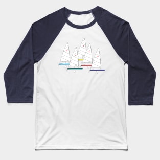 Laser Sailboats Racing Baseball T-Shirt